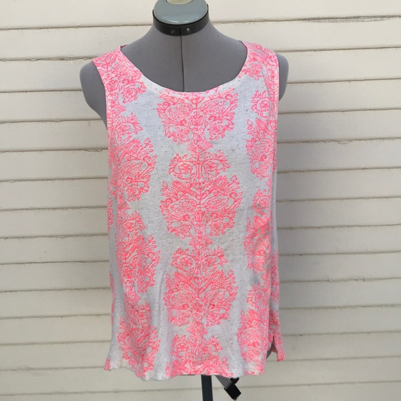 Lucky Brand Tops - Lucky brand neon print linen tank top India sz L